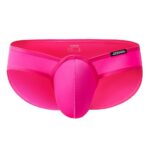 Bright pink men's jockstrap with built-in cup and a black JOCKMAIL label on the waistband