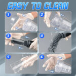 Step 1: removing the bottle lid with gloved hands, preparing to clean it