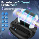 Promotional banner showing a futuristic device with glowing coils and a vertical row of blue circular icons with wave patterns on the left.