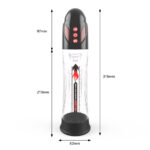 Technical diagram of a clear cylindrical device with black top and red control buttons; shows measurements: overall height 316 mm, base diameter 82 mm, internal height 219 mm and top section 97 mm.