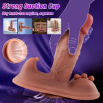 Advertisement for a suction-cup sex toy titled Strong Suction Cup, showing multiple silicone angles against a purple background.