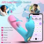 Promotional banner for APP Long Distance Control with a world map, a woman left, a man with a phone on the right, and a large smartphone UI showing music/wave controls.