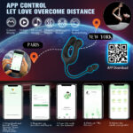 Promo banner for Love Spouse app: download, register, scan, and connect a wearable; includes QR code and route/map icons.