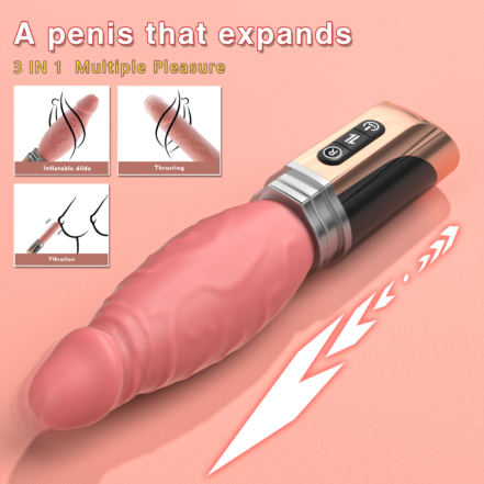 Xise Inflating Thrusting Vibrating Silicone Dildo